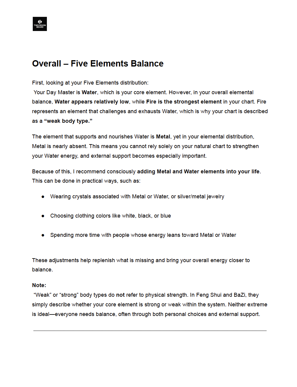Wu Xing Element Reading – Personalized Energy Insight