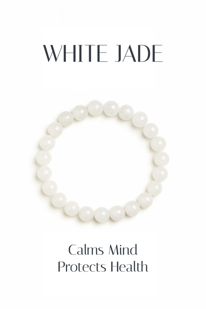 White Jade 8mm Bracelet
