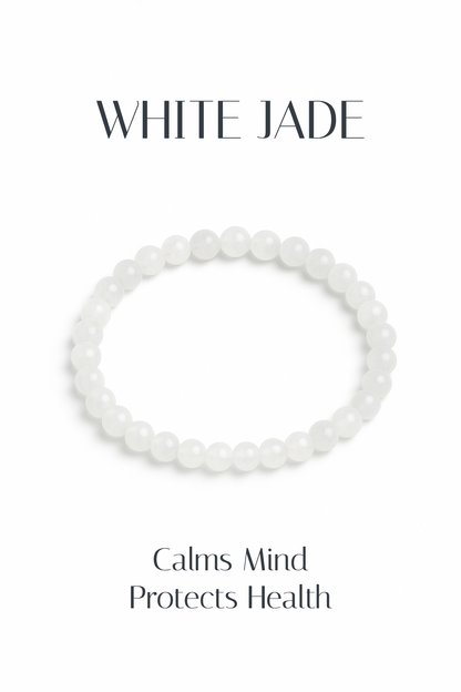 White Jade 4mm Bracelet